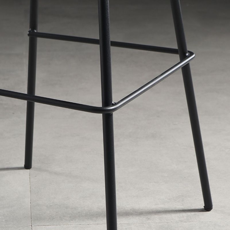 Leather Bar Stool Modern Low Back Counter Stool for Bristol with Metal Base