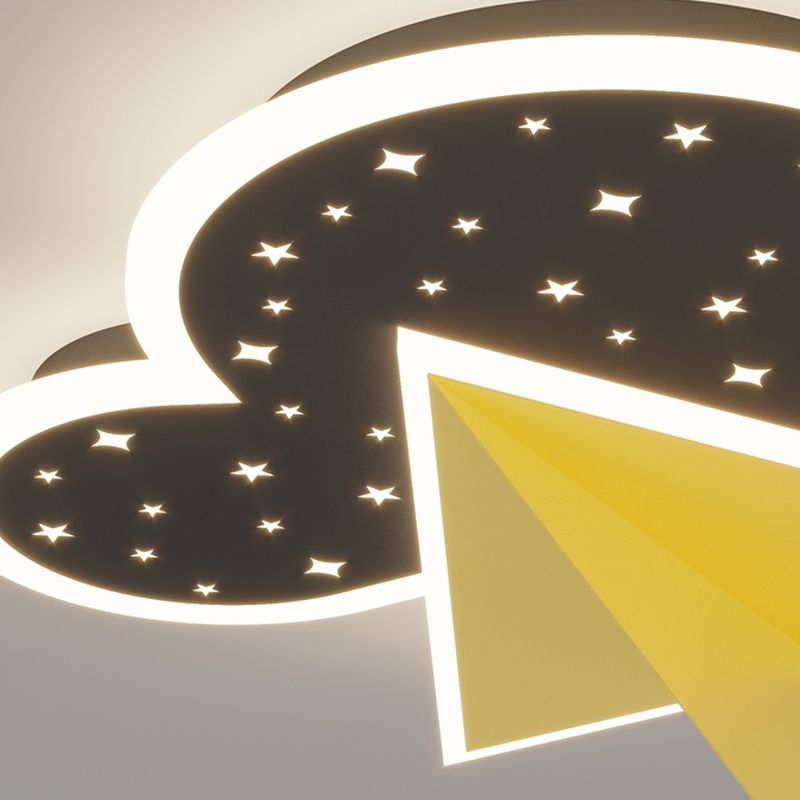 Cloud Shape LED Ceiling Lamp Kids Style Iron 2 Lights Flush Mount for Bedroom