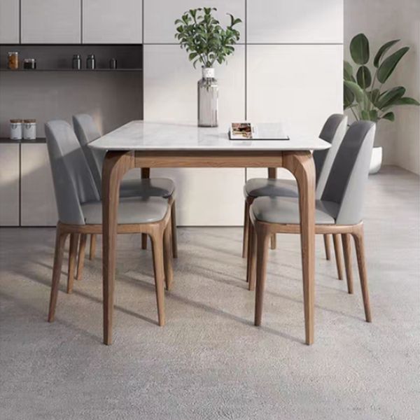 Sintered Stone Top Modern Dining Set Rectangle 1/2/5 Pieces Dining Room Table Set