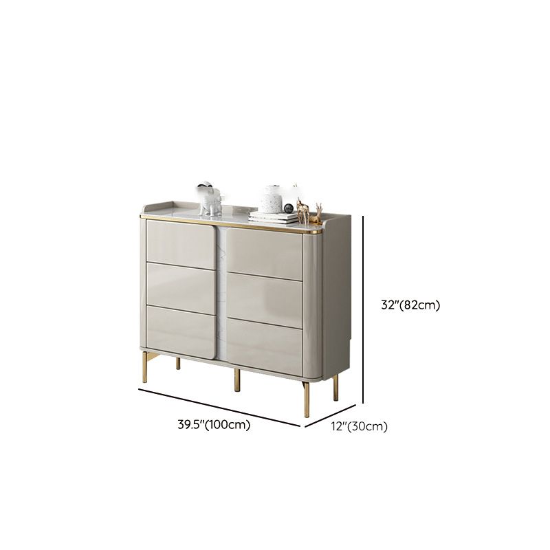 Classic Glam Dresser Stone Storage Chest Dresser with 6 Drawers , 11.7 Inch Width