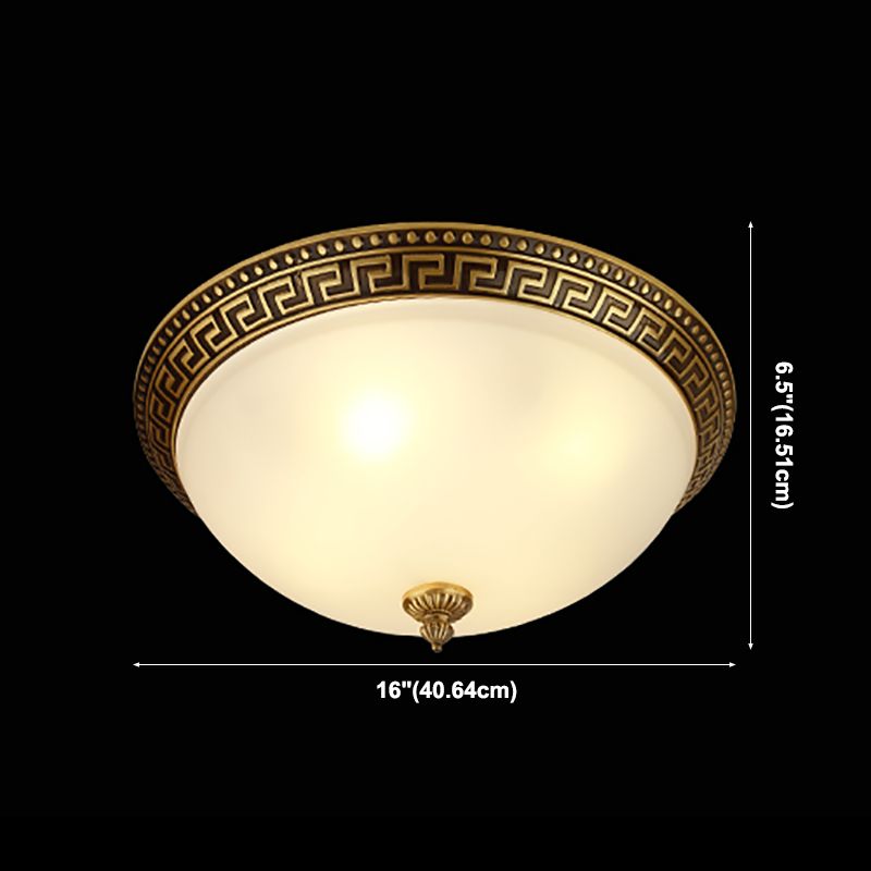 Retro inbouwlamp wit glazen kap plafondlamp voor woonkamer