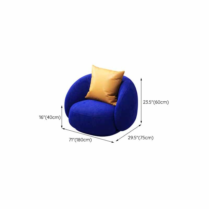 Curved Loveseat Solid Color Sloped Arms Stain Resistant for Living Room