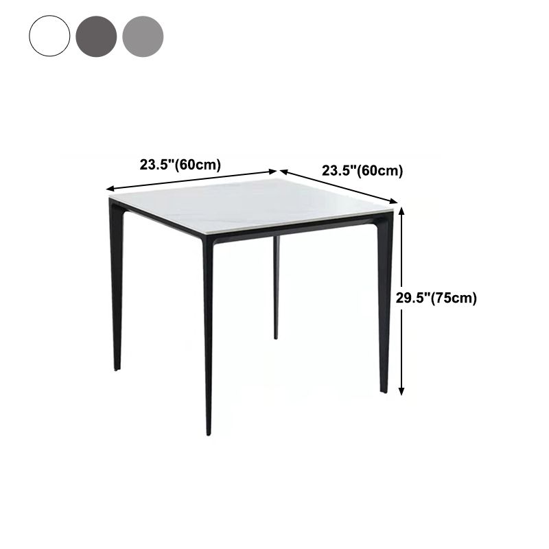 Industrial Style 4 Legs Furniture Stone Square Dining Table for Dining Room