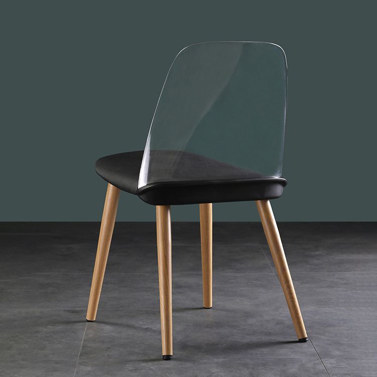 Silla contemporánea sillas de comedor sin brazos con patas de metal para cocina