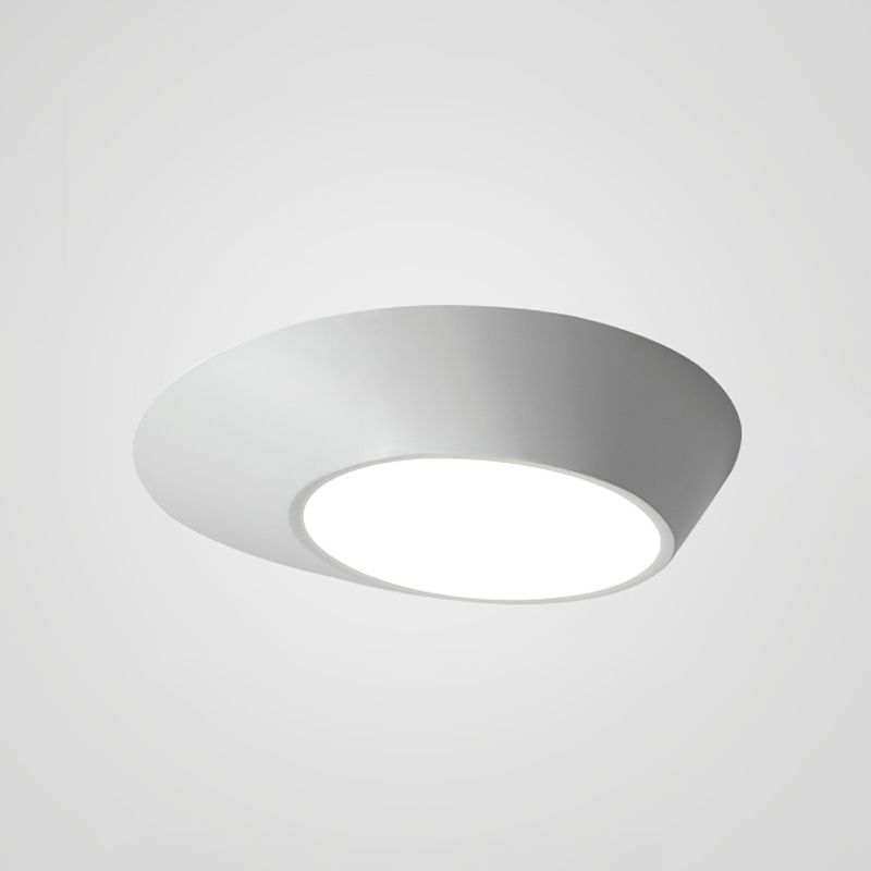 Modern Creative LED Ceiling Light Lacquered Aluminium Geometric Flush Mount with Acrylic Shade
