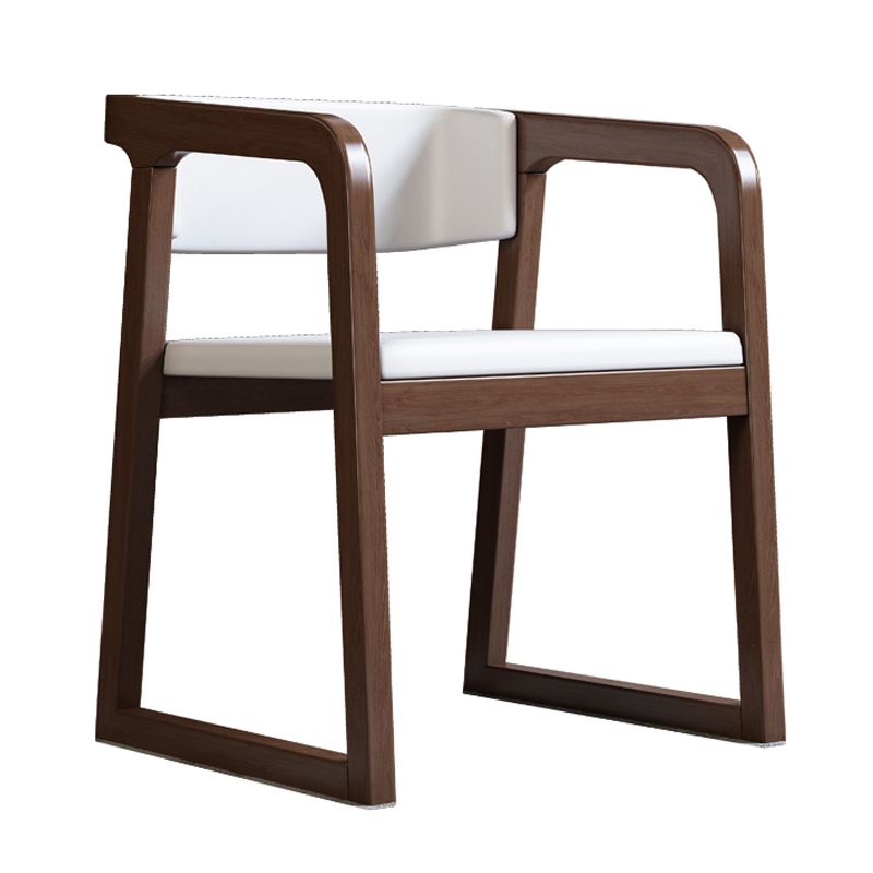 Chaise de salle à manger en bois de style scandinave, chaise de salle à manger à dossier ouvert avec bras