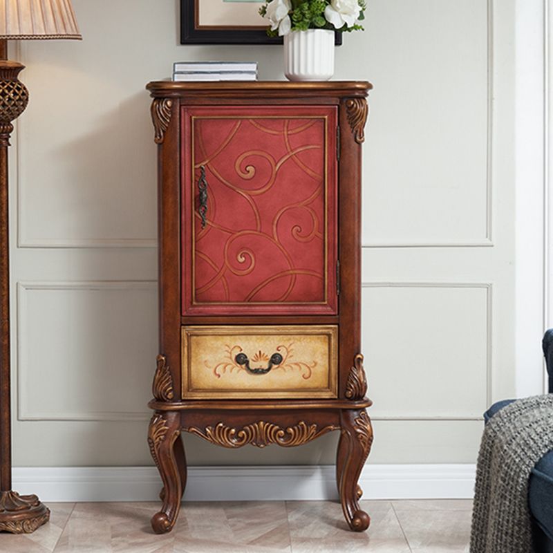 47.24"Tall 1- Door Wooden Cabinet,1- Drawer Rectangle Accent Cabinet