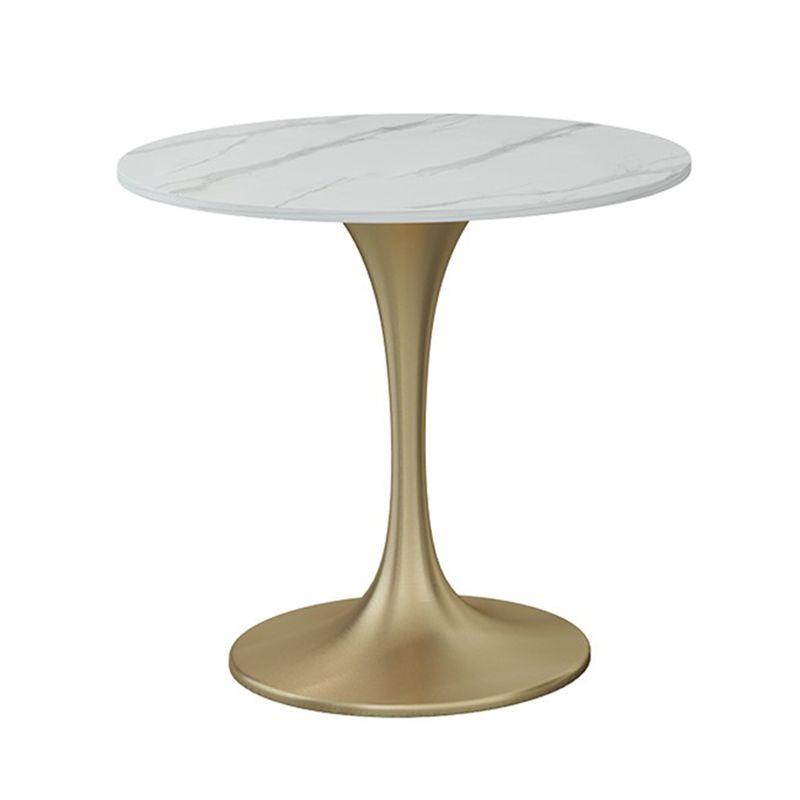 Traditional Luxury Round Dining Site Table Stone Home Furniture with Tulip Base
