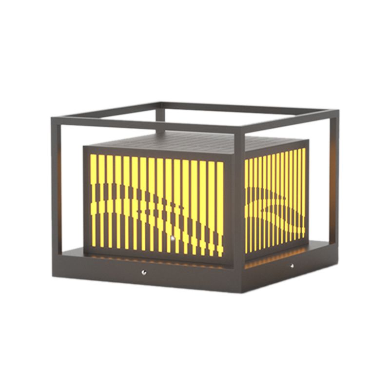 Household Pillar Light Geometric LED Solar Lighting Fixture for Backyard