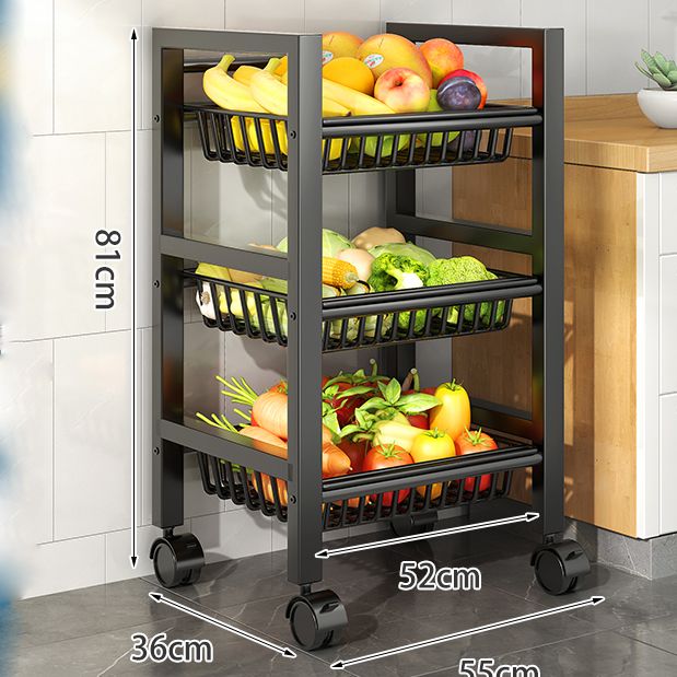 Metal Modern Prep Table Open Storage Home Dining with Basket Prep Table