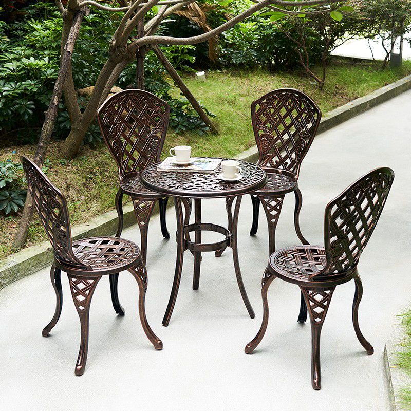Aluminum Round Side Table Industrial Rust Resistant Patio Table