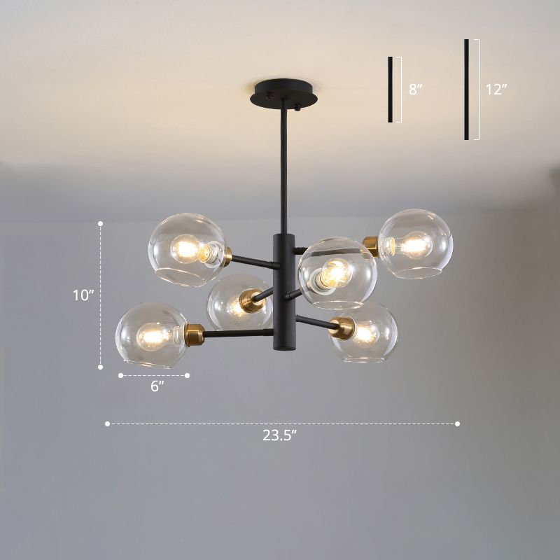 Lámpara colgada con cúpula de estilo de vidrio de estilo posmoderno accesorio de iluminación de lámpara