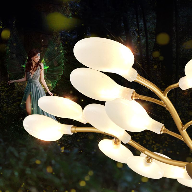 Wrought Iron Firefly Pendant Light in Modern Luxury Style Acrylic Sputnik Ceiling Light for Living Room