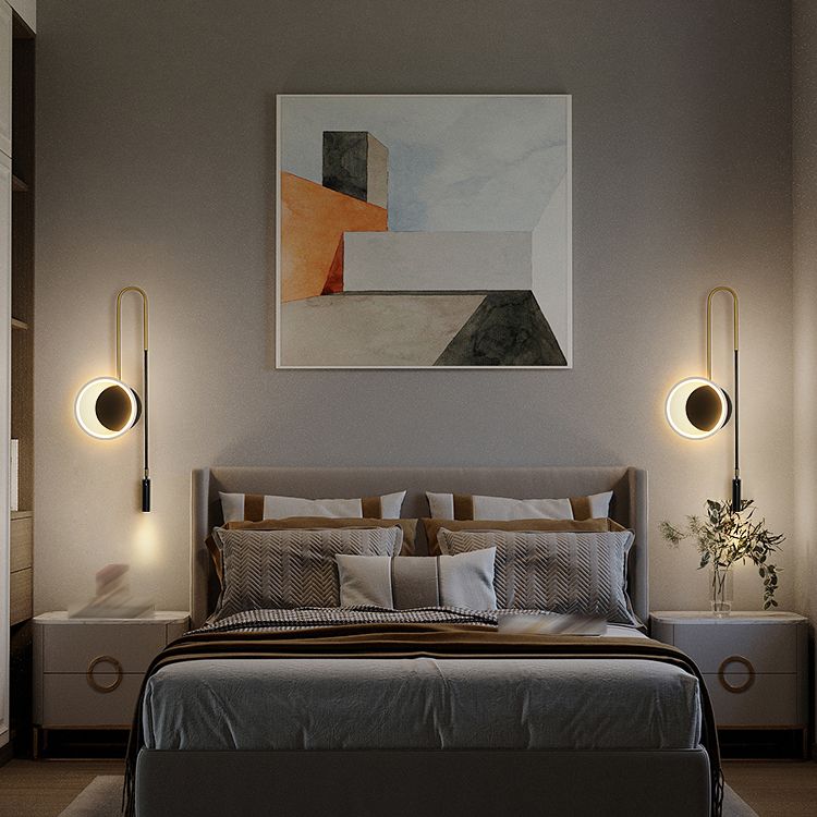 Round Shape Wall Lights Modern Style Metal 2-Light Wall Mount Lights