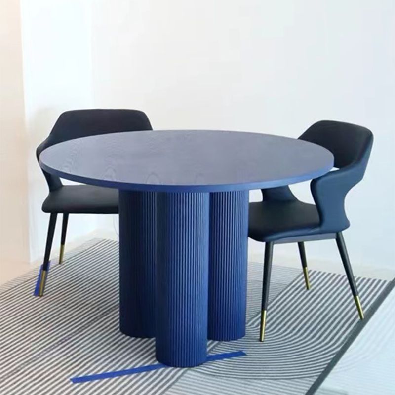 Modern Style Coffee Table with Abstract Base Design Round Wooden Table