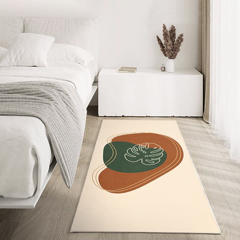 Abstract Color Block Rug Living Room Rectangle Shape Carpet Polyester Washable Area Rug