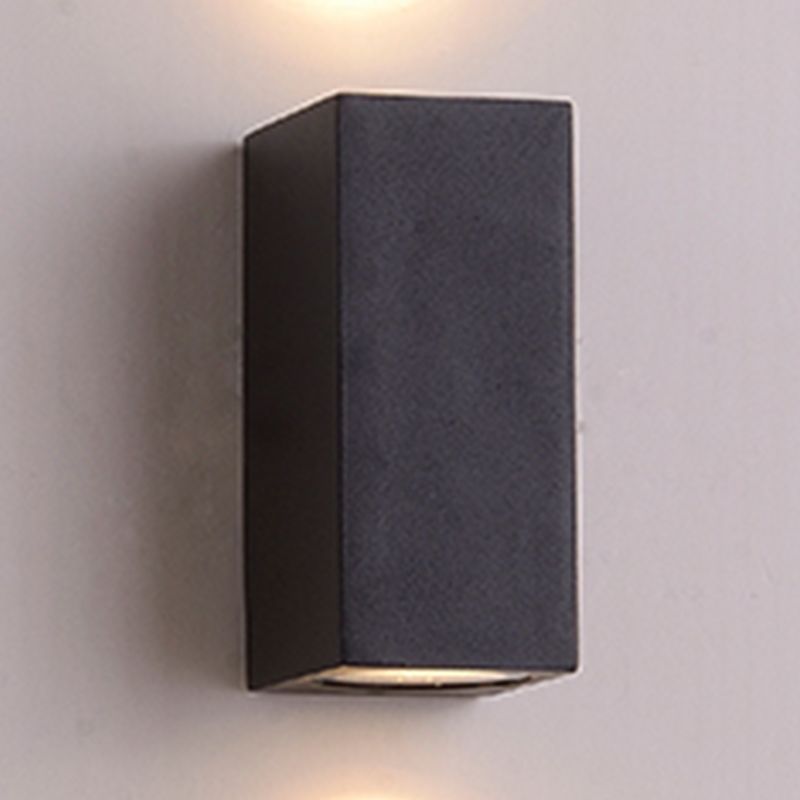 Contemporary Aluminum Wall Light Geometric Wall Washer in Black for Outdoors