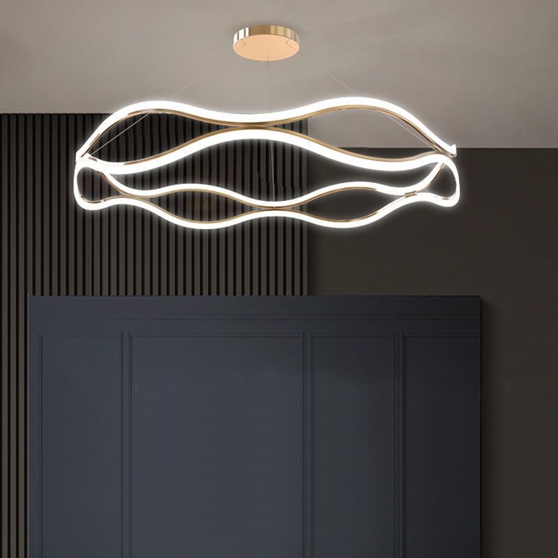 Luci a soffitto a 3 livelli a 3 livelli contemporanei lampadario in alluminio marrone in alluminio per soggiorno