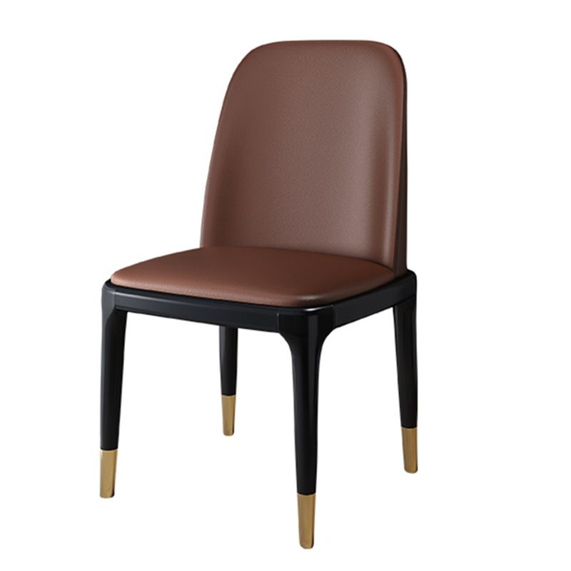 Ensemble de chaises scandinaves en bois d'hévéa, chaise de salle à manger à dossier solide (Ensemble de 2)