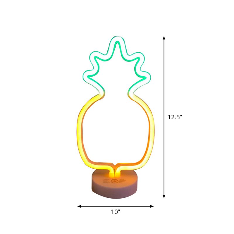 Simple Geometric Night Lighting Plastic Battery LED Bedroom Night Table Light in White