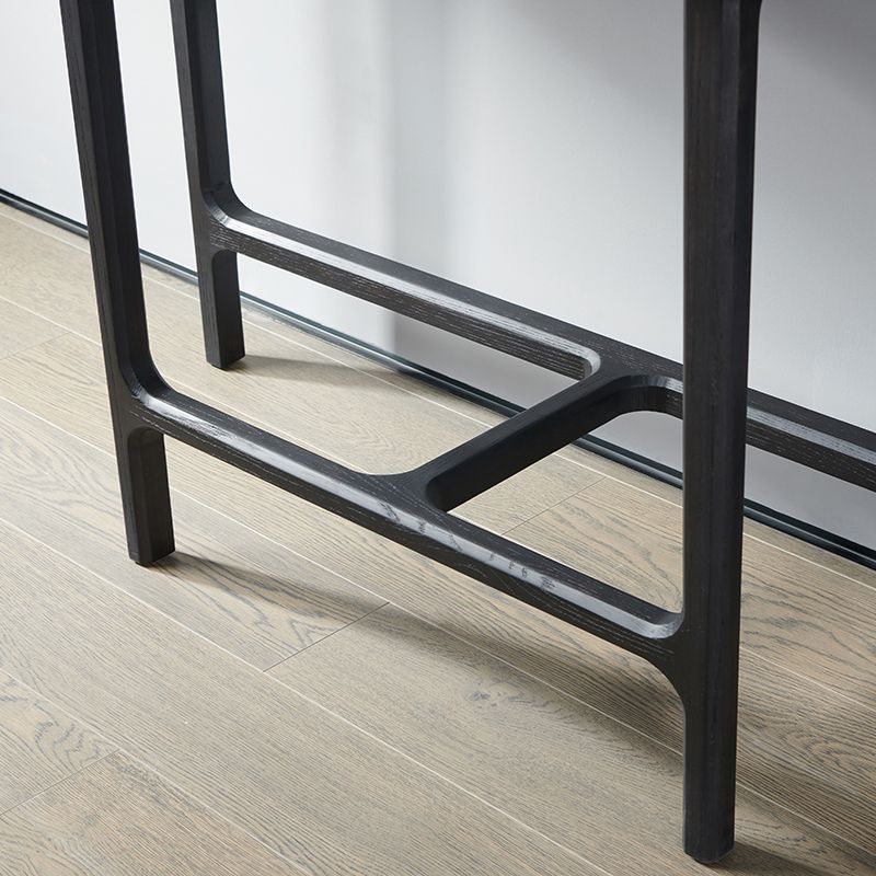 Modern Half Moon Console Table Wooden Console Sofa Table in Black