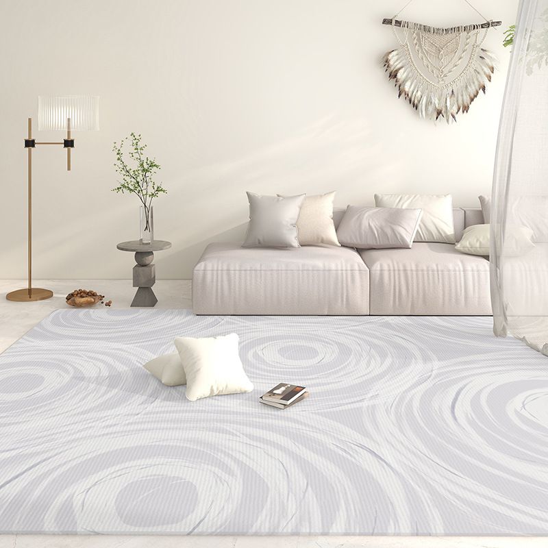 Light Gray Graphic Rug Polyester Casual Rug Stain Resistant Rug for Living Room