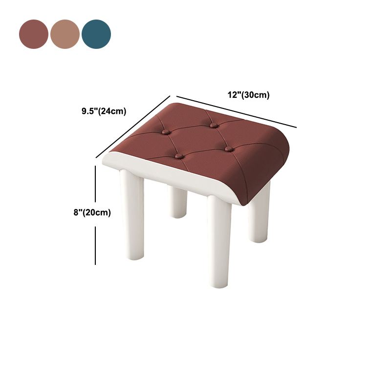 Faux Leather Pouf Whole Colored Modern Tufted Rectangle Stain Resistant Ottoman