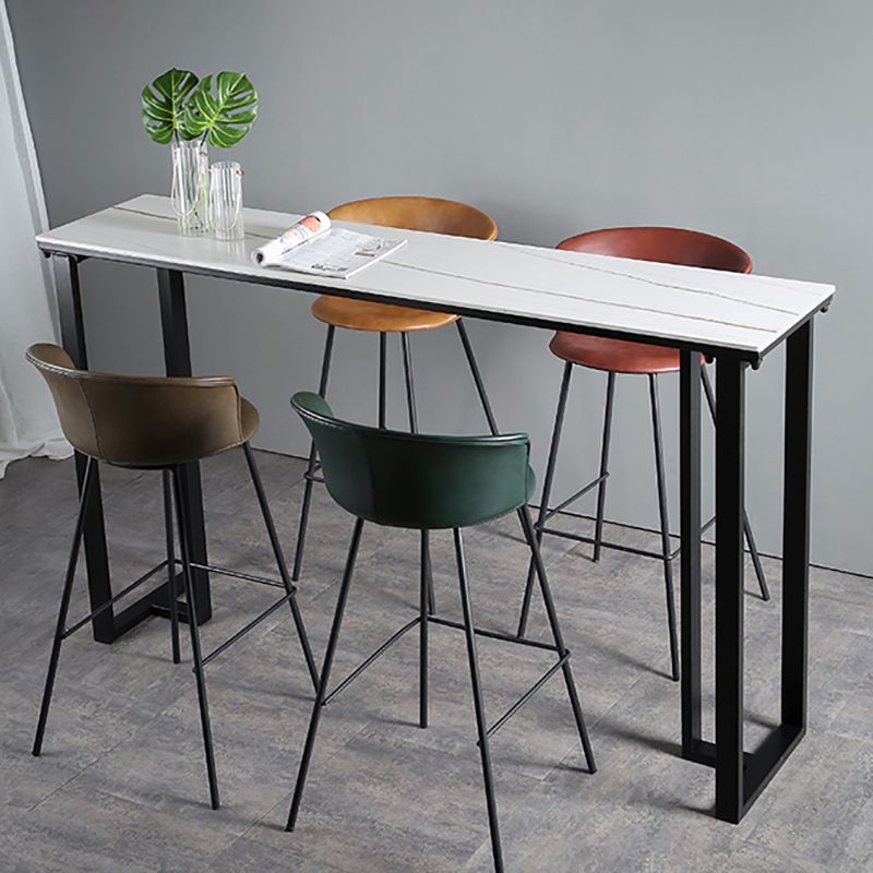 Modern Bucket Low Back Counter Chair Faux Leather Counter Bar Stool for Dining Room