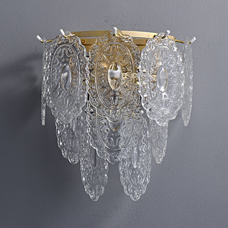 Contemporary Clear Shade Wall Sconce Lighting Unique Shade Wall Lamp for Bedroom