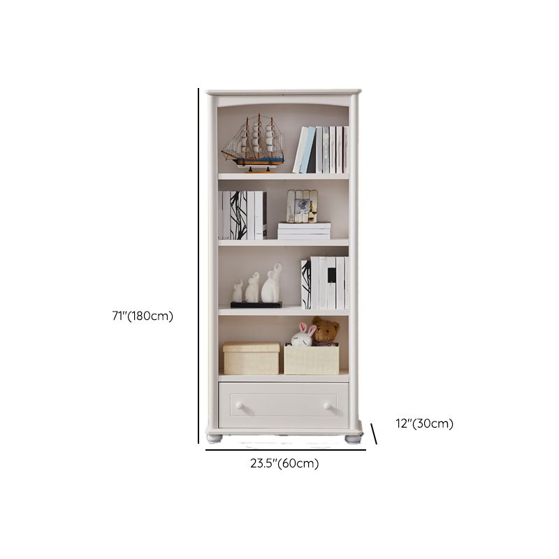 Pure White Standard Bookcase Contemporary Wooden Bookshelf with Shelves