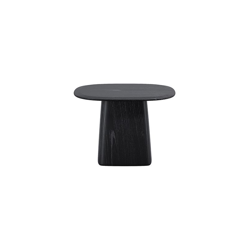 Pedestal Coffee Table Black Solid Wood Coffee Cocktail Table