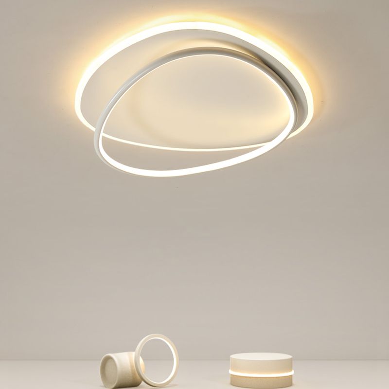 Plafonnier encastré à abat-jour rond en métal, luminaire moderne à 2 lumières
