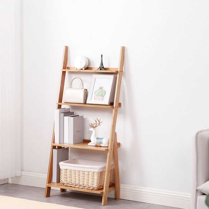 Modern Style Bookshelf Wood Open Back Bookcase for Home Office