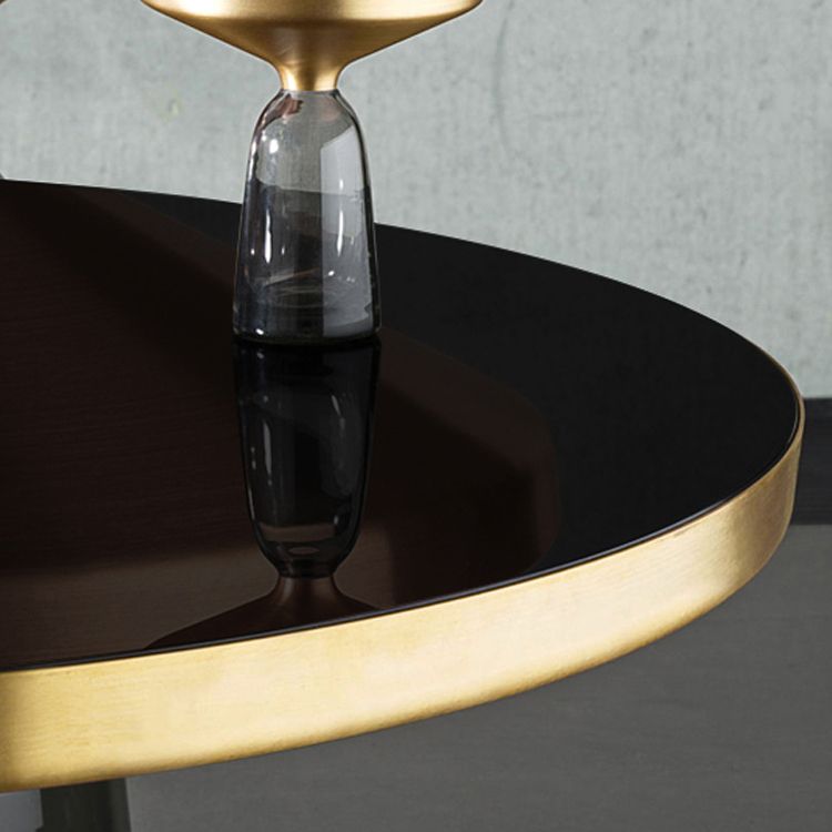 Glass Top End Table Modern Pedestal Sofa Side Table for Living Room