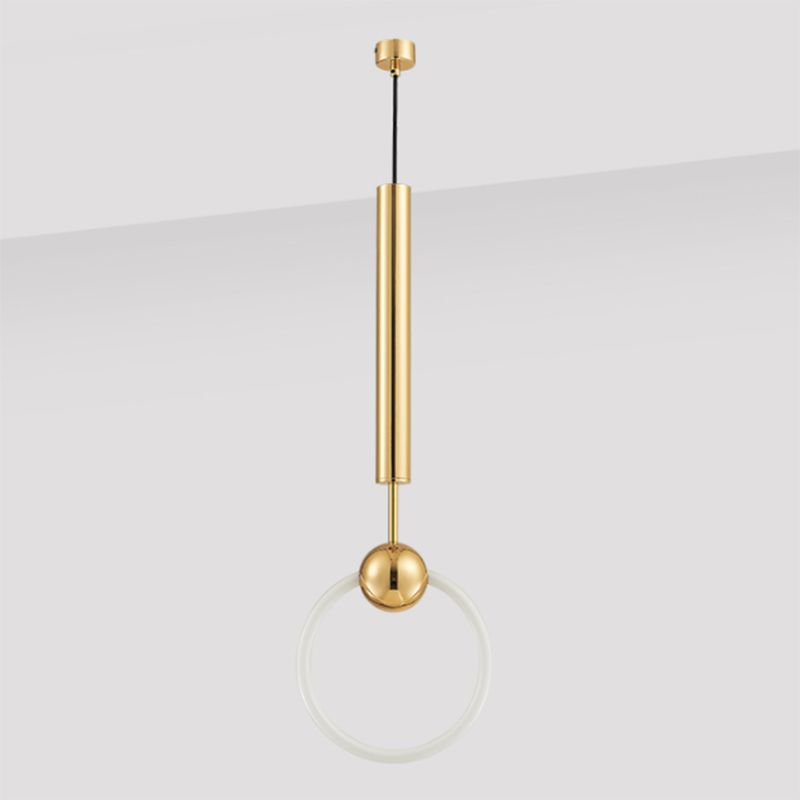 Gold Ring Ceiling Suspension Lamp Simplicity LED Metal Ceiling Pendant Light for Bedroom