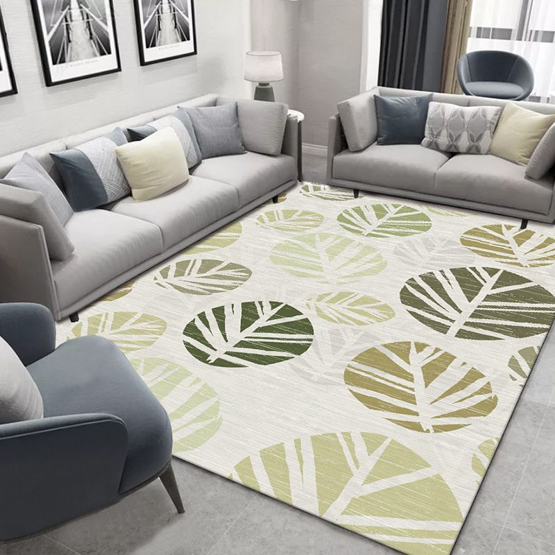 Glam Nordic Area Rug Multi-Colored Plant Carpet Stain Resistant Washable Anti-Slip Backing Rug for Sitting Room