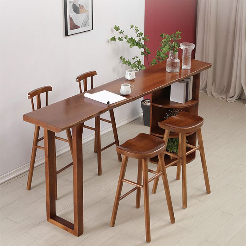 Armless Counter Height Stools Solid Wood Counter and Bar Stool