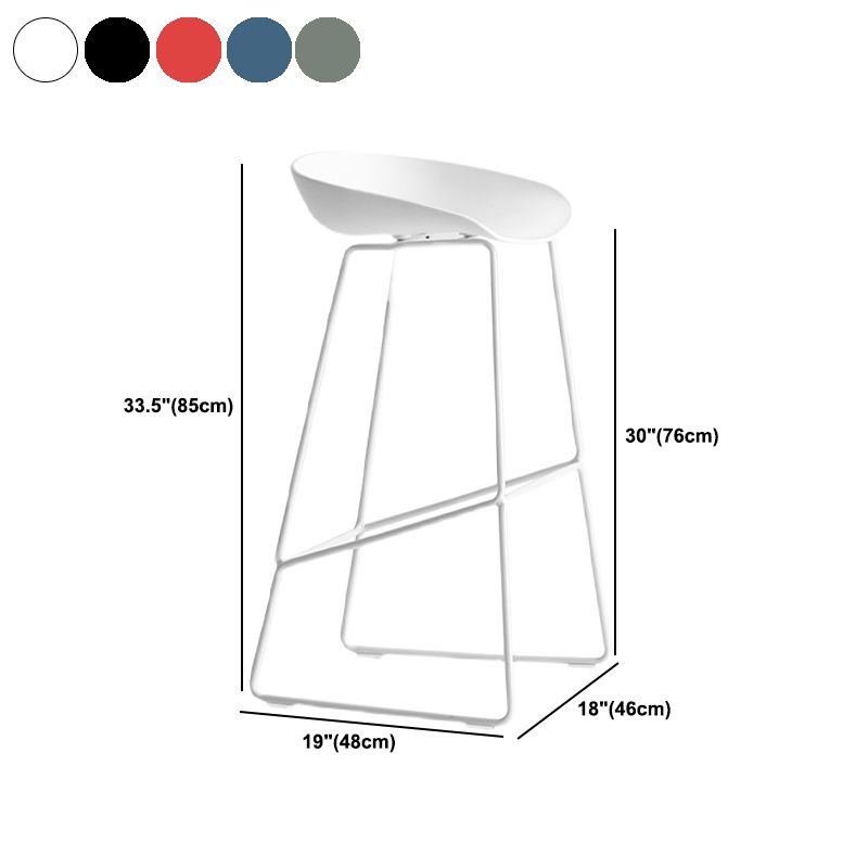 Plastic Bucket Seat Bar Stools Scandinavian Bristol Stool with Iron Base