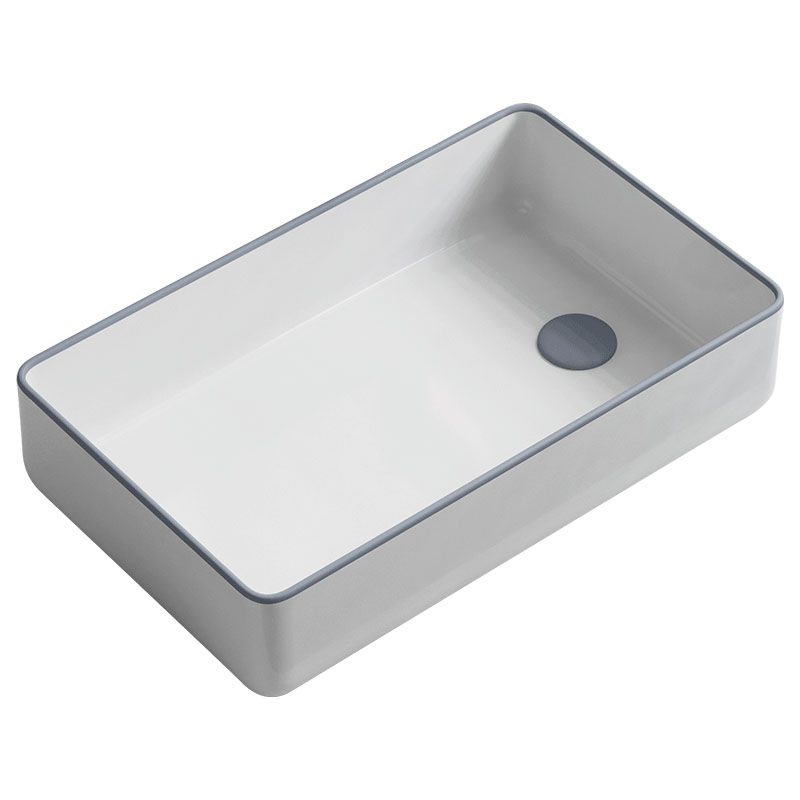 Bathroom Sink Ceramic Rectangular Faucet Single Rod Handle Sink