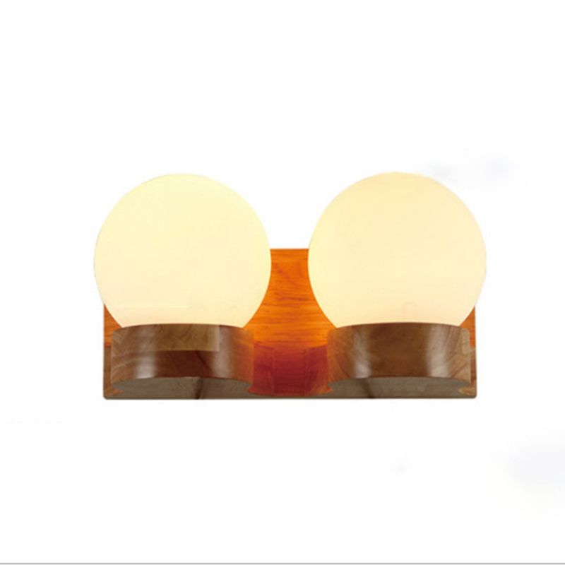 2 LA LA LA LUCCHI LIGHT SCONCE ROUND SCONCIO MODERNO SECCHIO STILO ALLIGHITÀ DELLA parete in legno in marrone