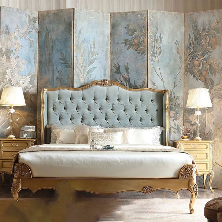 Modern Adjustable Height Bed Upholstered Headboard Standard Bed