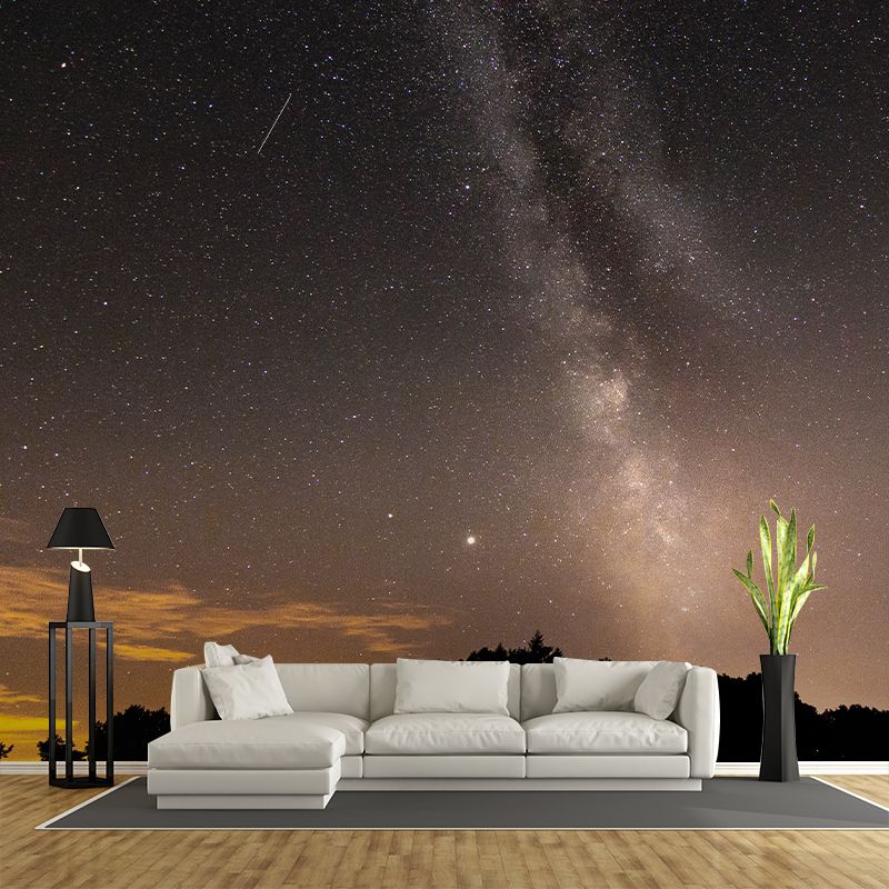 Stars and Universe Mural Wallpaper Washable Wall Covring for Boys' Bedroom