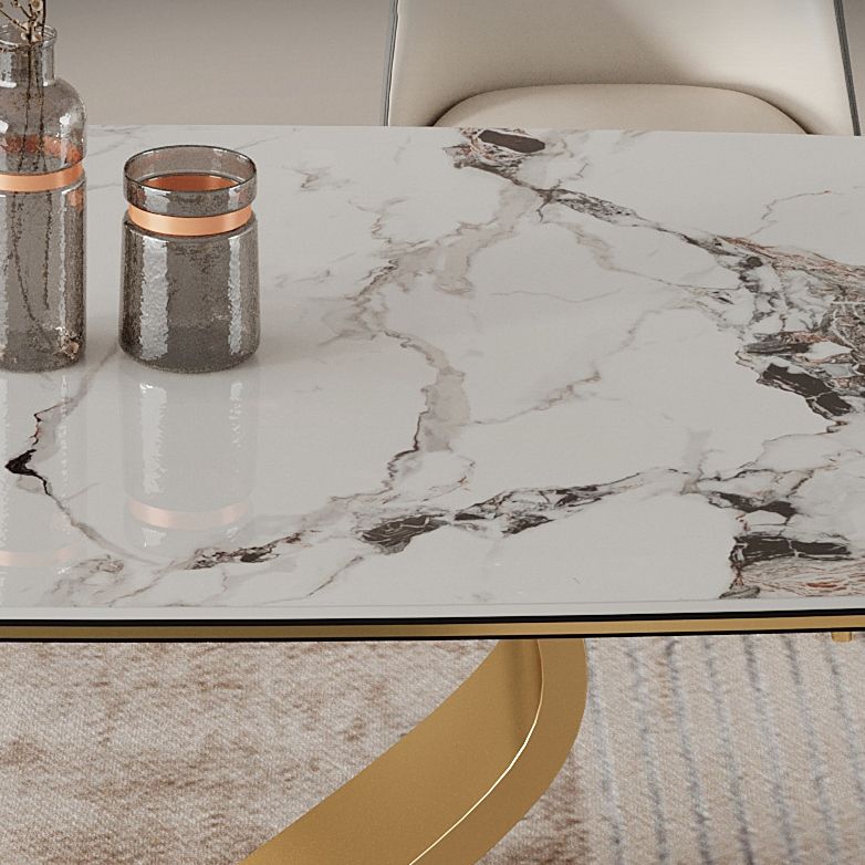 Luxury Sintered Stone Top Dining Set Rectangle 1/2/5/6/7 Pieces Dining Table with Chairs