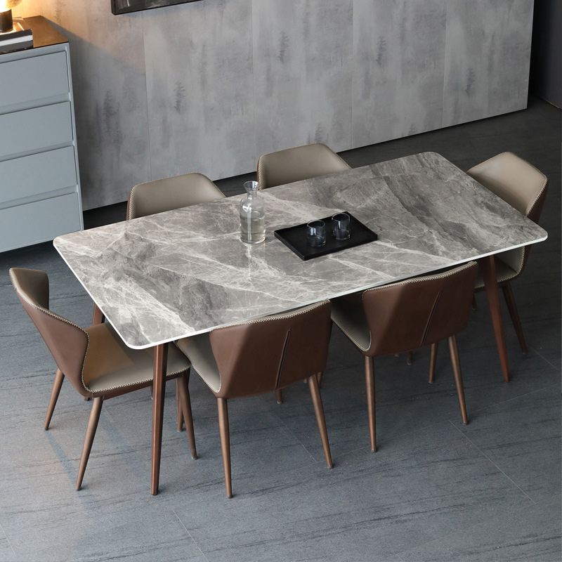 Sintered Stone Dining Table Mid-Century Modern Dining Table with 4 Legs