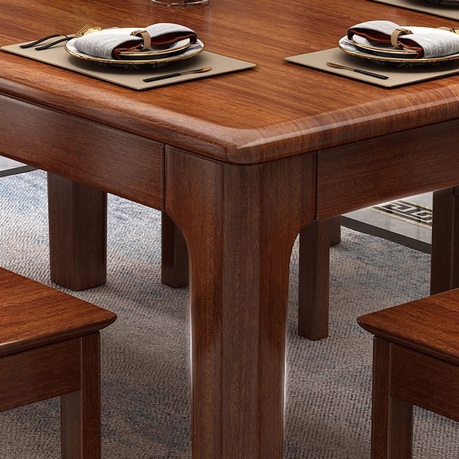 Solid Wood Mid-Century Modern Table Wood Top Table for Dining Room