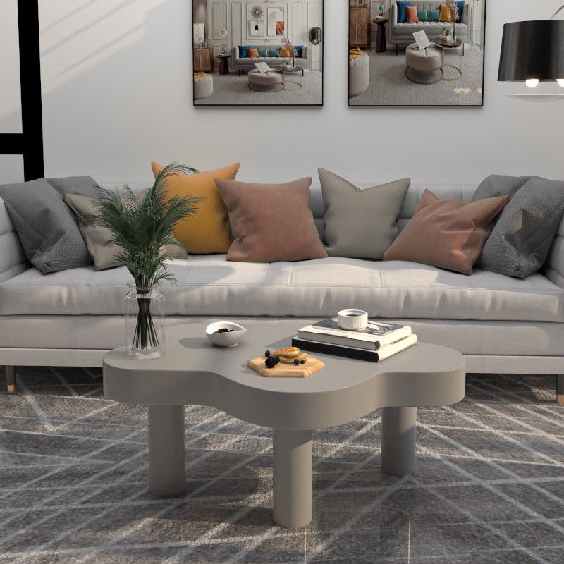Scandinavian Wooden Coffee Table Free form Pedestal Coffee Table Set for Living Room