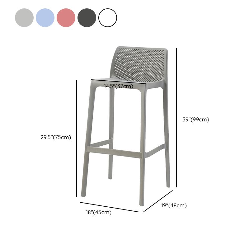 Modern Style Bar Stool Plastic Backrest Bar Stools for Dining Room