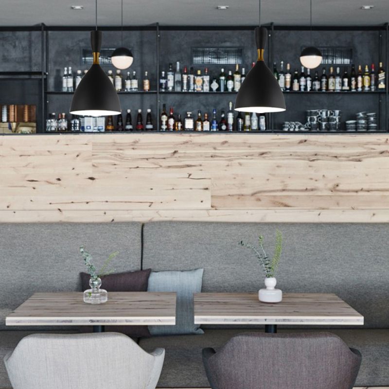 Macaron Style 1-Bulb Pendant Pendant Metal Teardrop en forme de lumière suspendue pour salle à manger