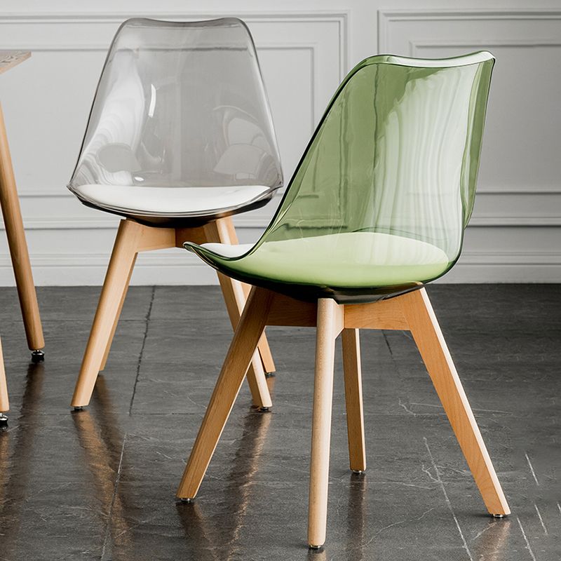 Scandinavian PU Leather Dining stoelen armloze vaste rugstoel