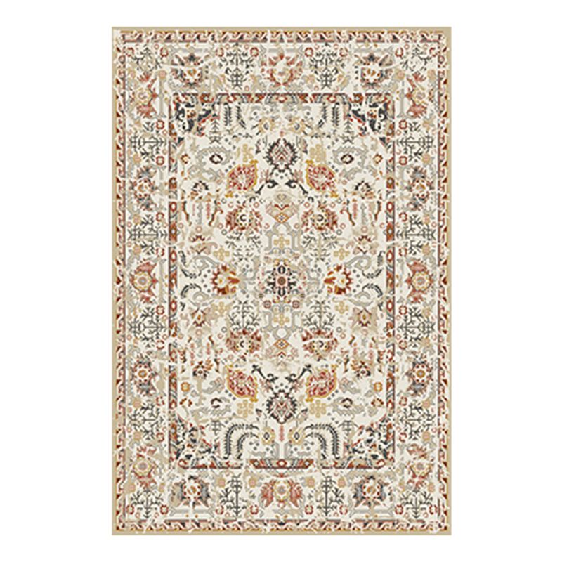 Traditional Living Room Area Carpet Antique Pattern Polyester Area Rug Stain Resistant Rug